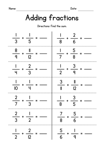 Adding And Subtracting Fractions W 21 Examples