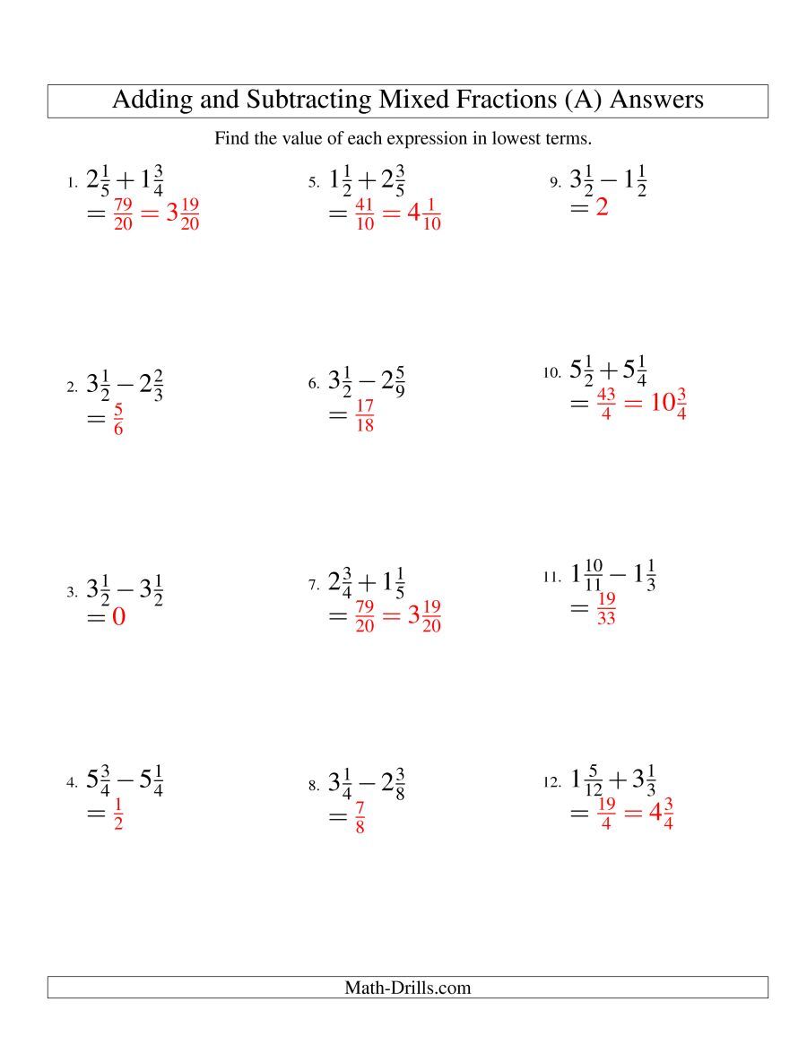 Mastering Mixed Numbers: Add and Subtract with Ease