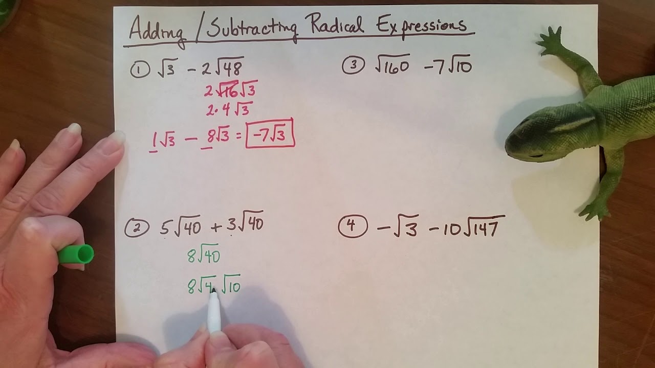 Adding And Subtracting Radicals Youtube