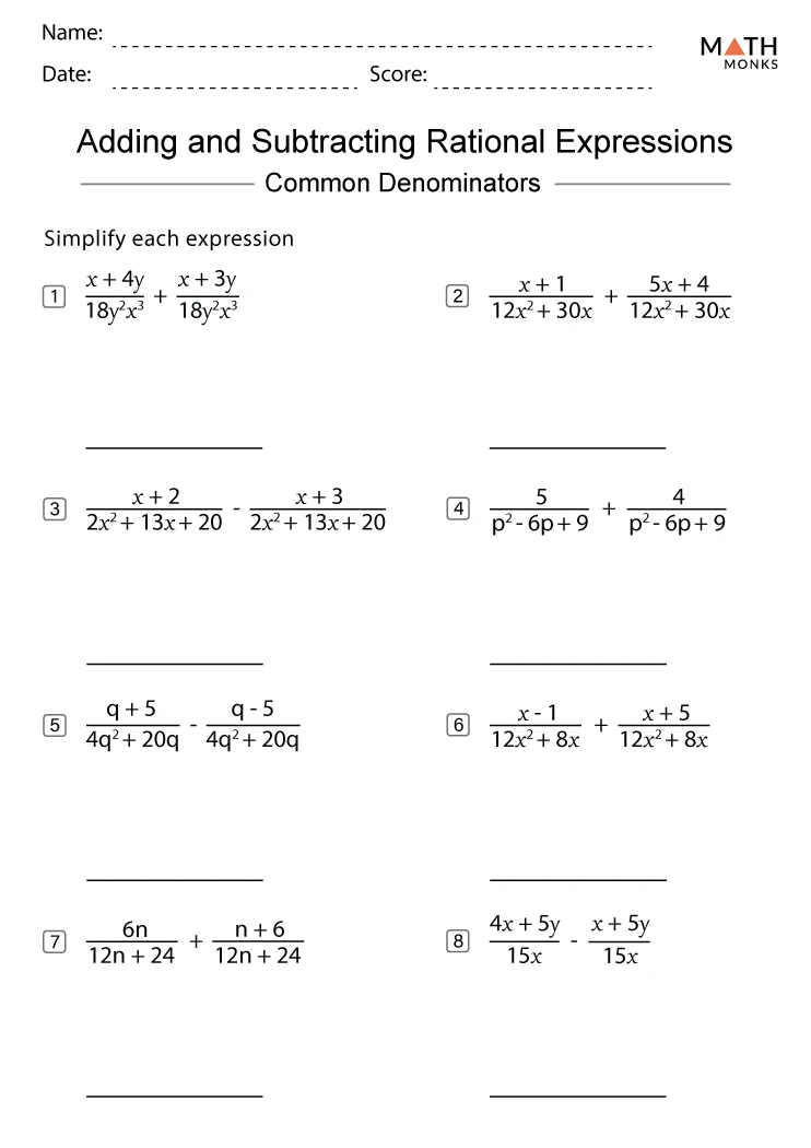 Rational Expressions Made Easy: Addition and Subtraction Guide