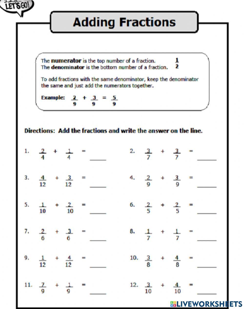 5 Ways to Add Fractions With Same Denominator Easily