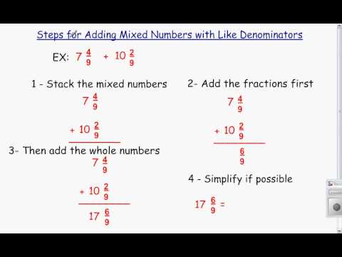 Add Mixed Numbers with Like Denominators Made Easy