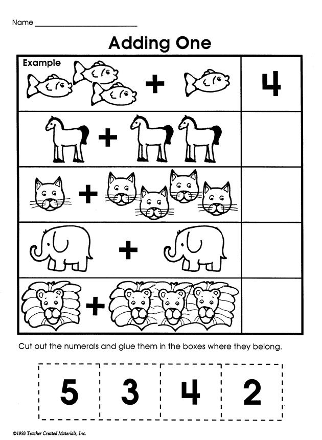 Adding One Is A Simple Printable Math Worksheet With Lots Of