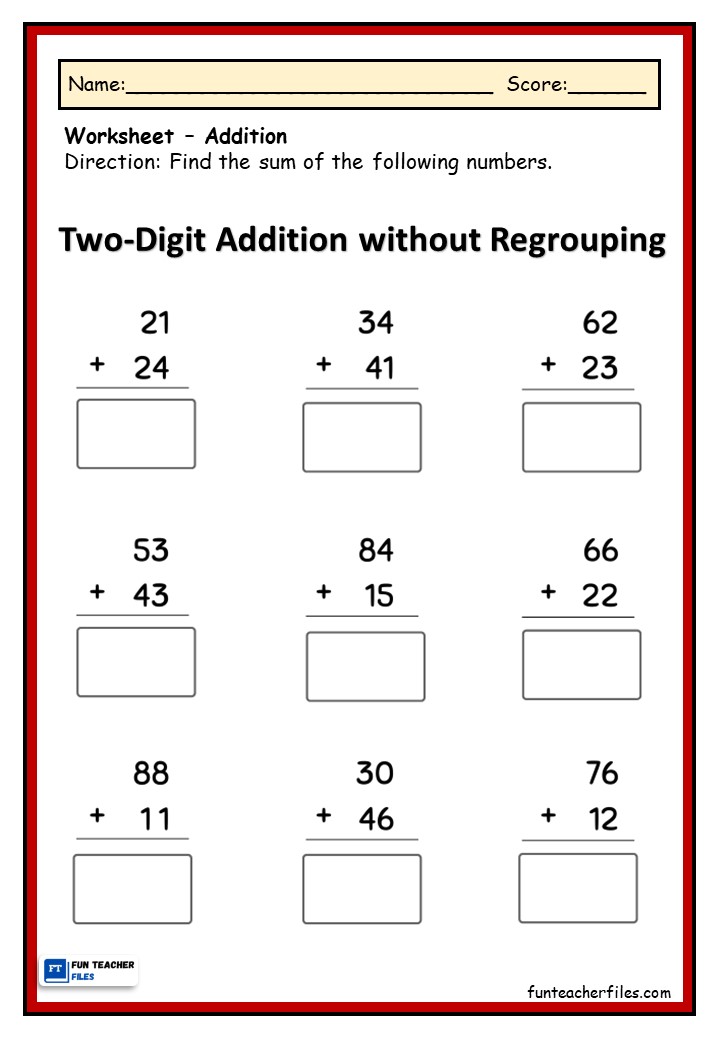 Adding With Regrouping Made Easy Worksheet for Kids