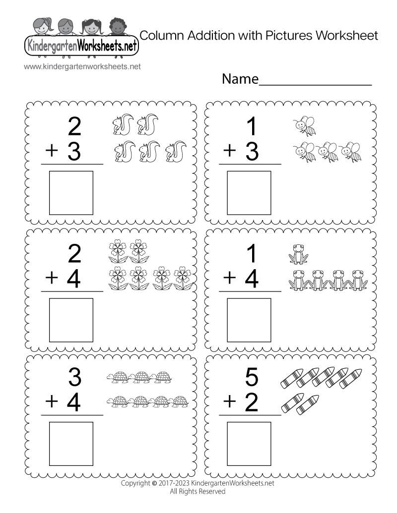 Addition Fun for Kindergarten with Free Worksheets