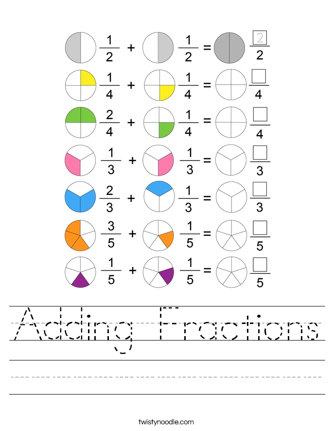 Addition Fractions Worksheet Free Download