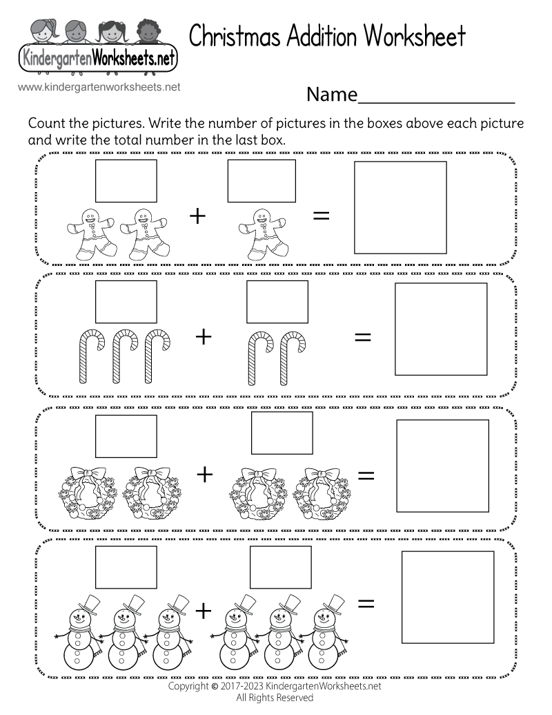 Free Addition Worksheets for Kindergarten Fun Learning