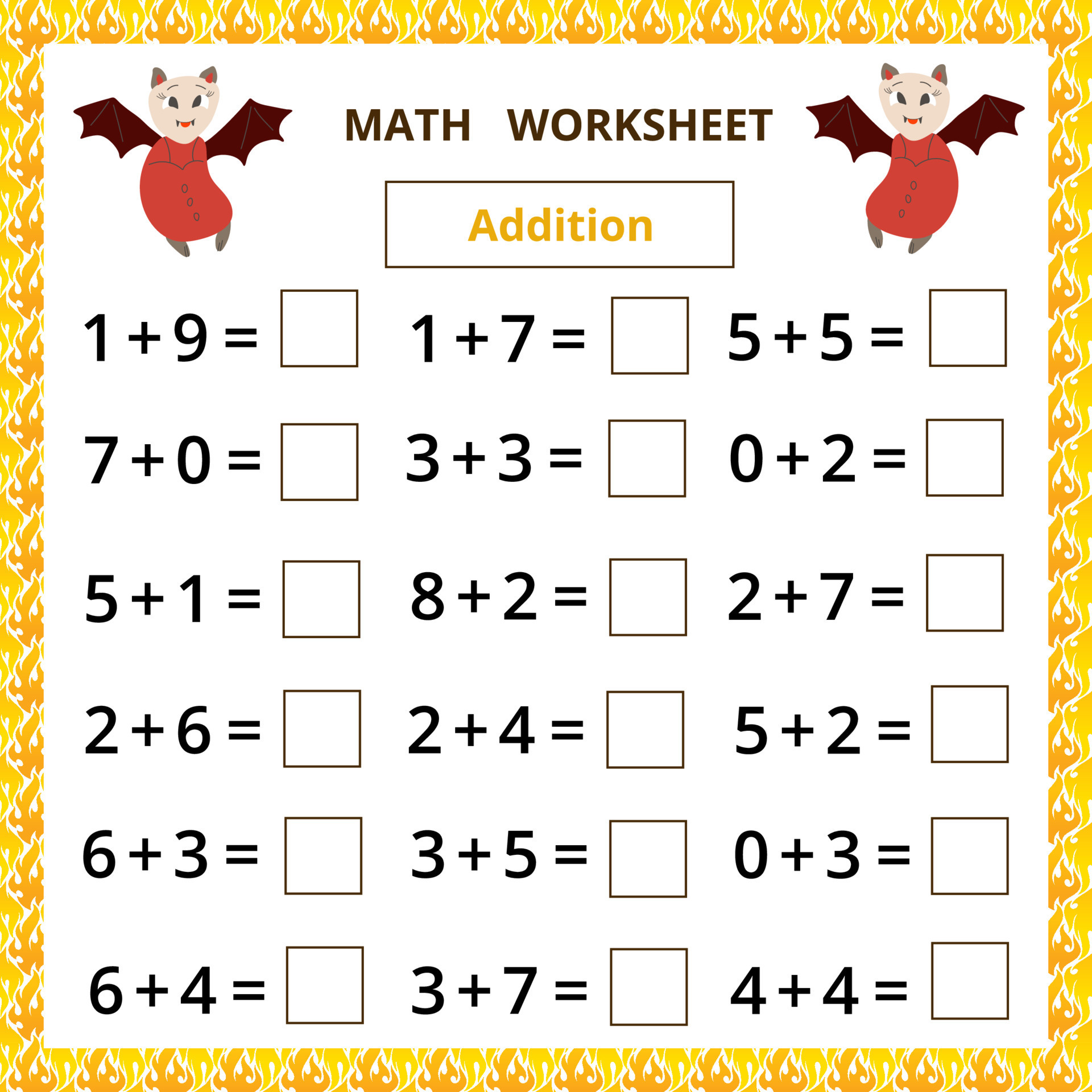 Free Addition Math Worksheets for Kids