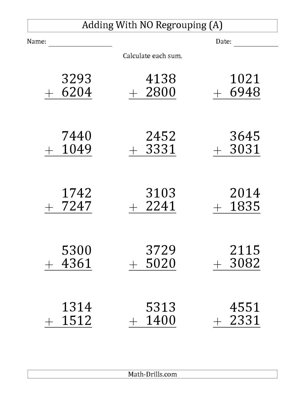 Addition With Regrouping 3 Digit