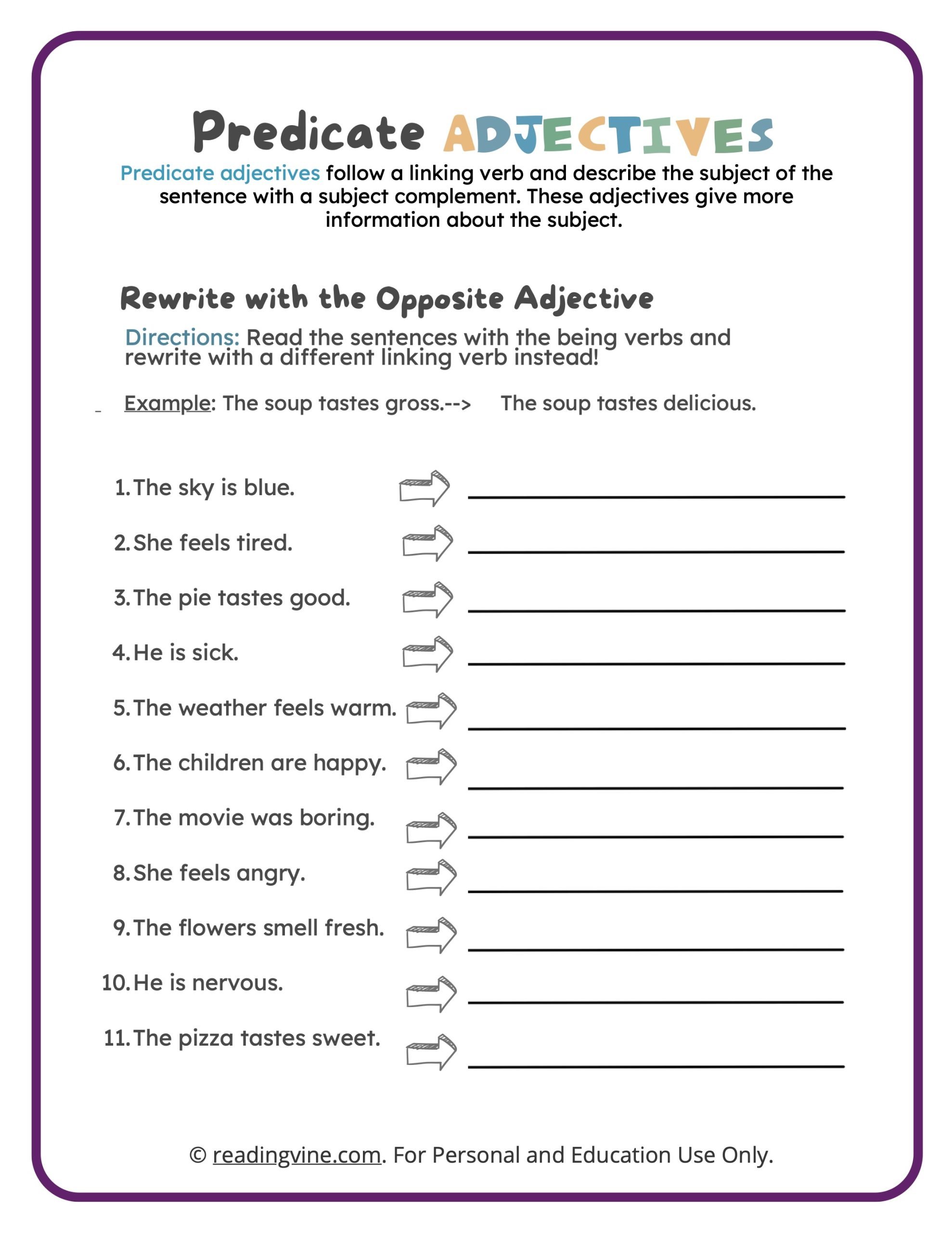 7 Adjective Exercises for 3rd Grade