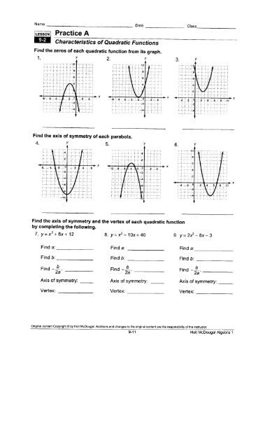 Algebra 1 8.2 Worksheet Answer Key