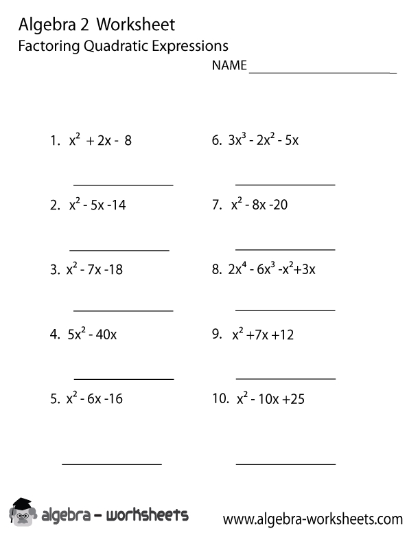 5 Free Algebra 2 Worksheets to Simplify Your Studies