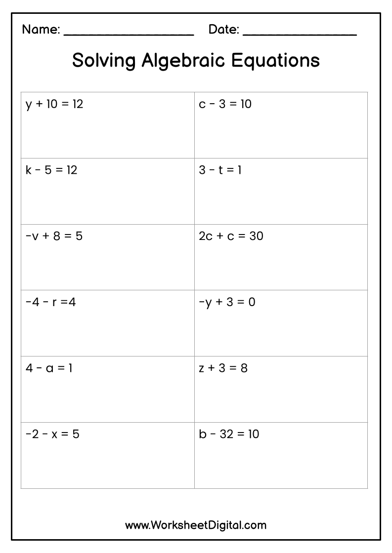 7 Ways to Master Algebraic Expression Worksheets