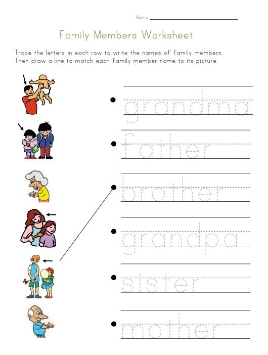 My Family Worksheet for Kids Fun Learning Activities