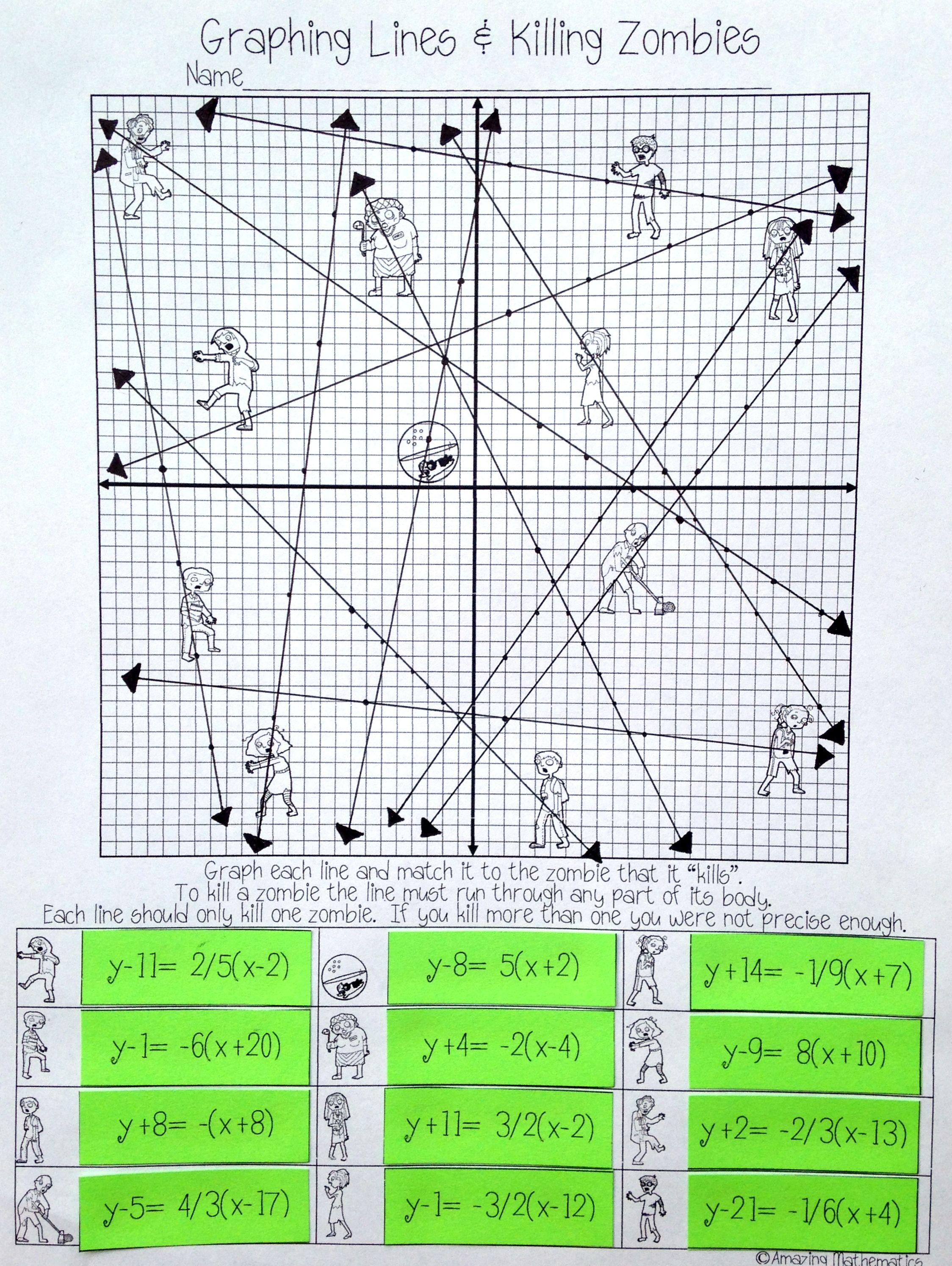 Amazing Mathematics Zombie Worksheet