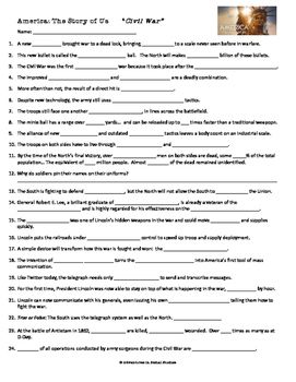 5 Key Answers to America the Story of Us Civil War Worksheet