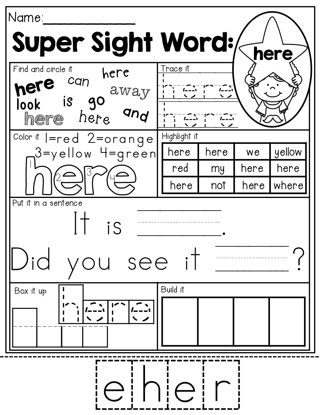 5 Sight Word Worksheet Activities for Kids