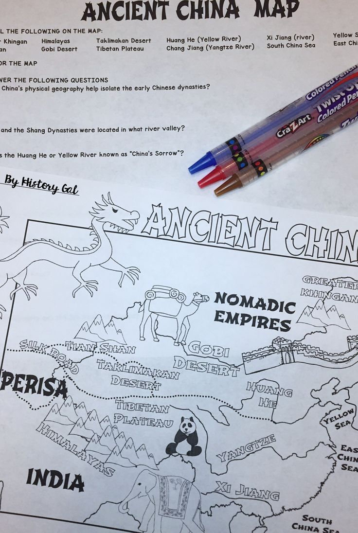 Ancient China Map Worksheet Answers