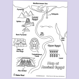 Ancient Egypt Map Worksheet: Explore the Pyramids and More