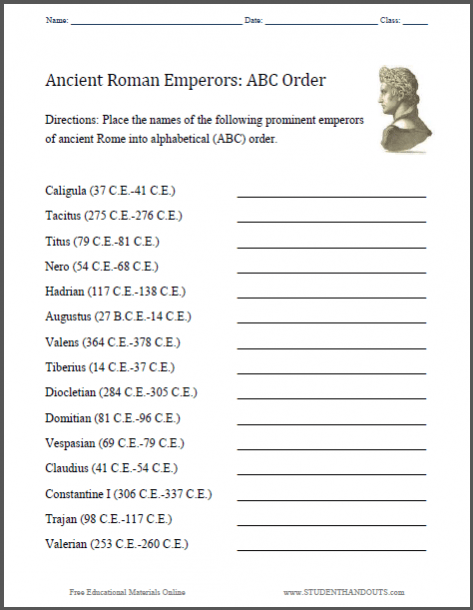 5 Ancient Rome Worksheets for Kids