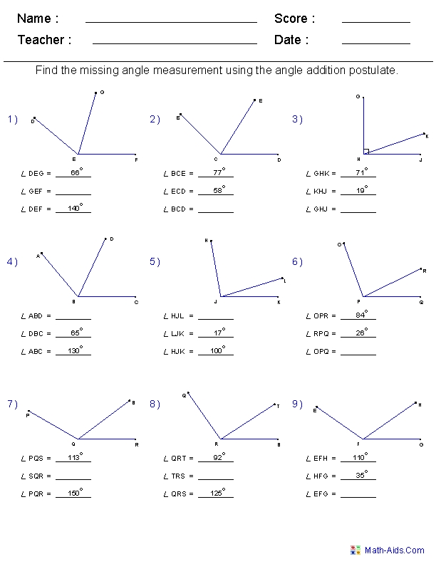 Angle Addition Postulate Practice Made Easy