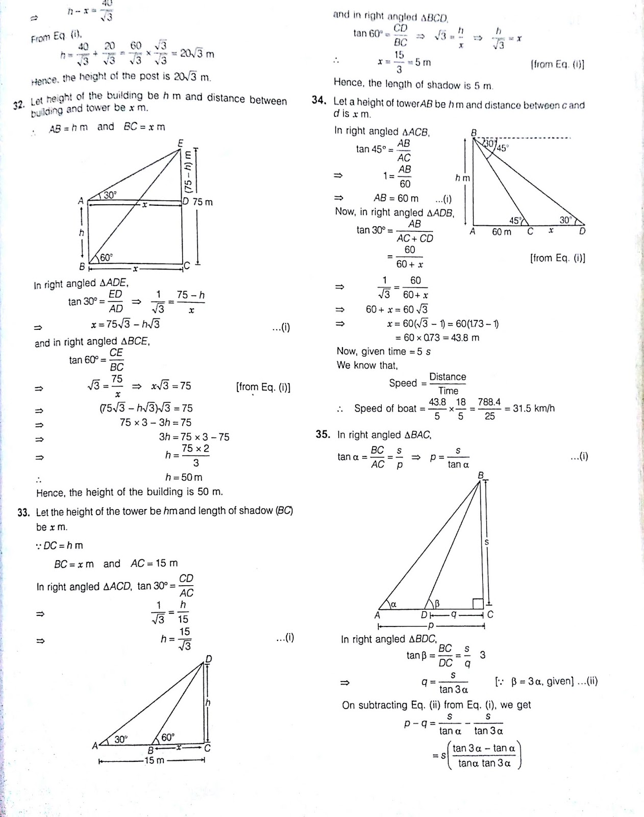 Angle Of Elevation And Depression Problems With Solutions And Drawing At Getdrawings Free Download