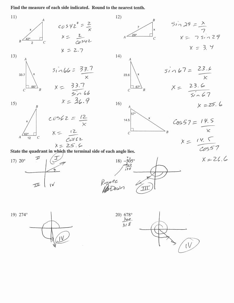 Angle Of Elevation And Depression Worksheet With Answers Db Excel Com