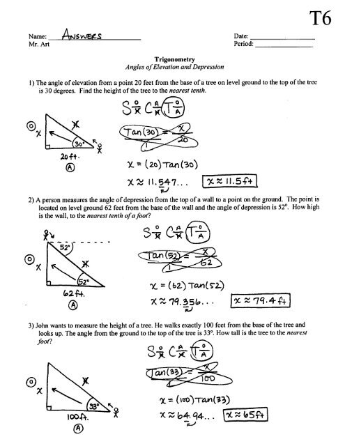 Angle of Elevation and Depression Problems and Solutions