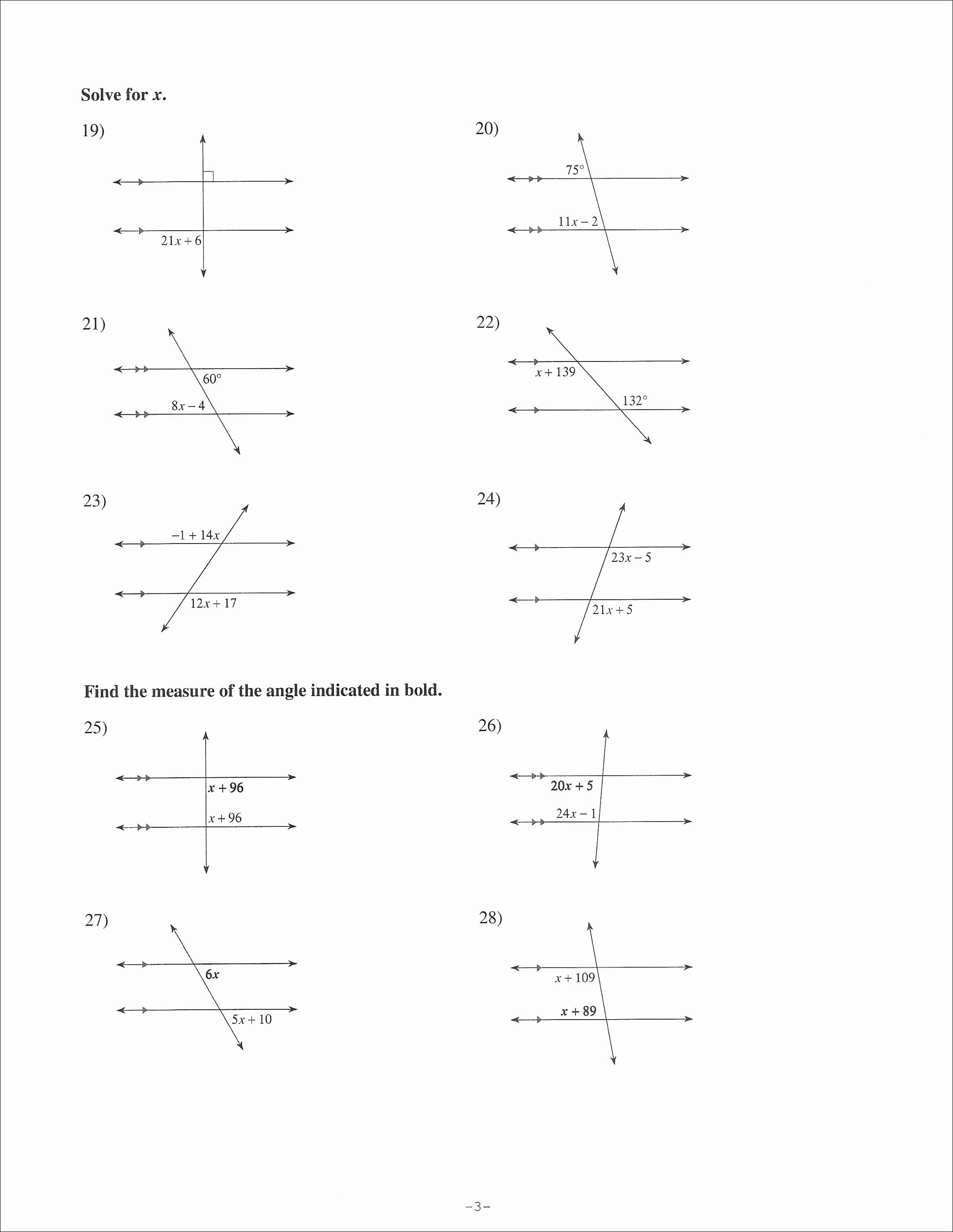 Angles In Transversal Worksheet Answer Key Inspirex