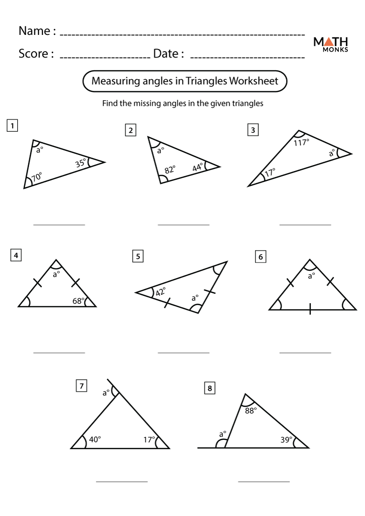 Angles In Triangle Worksheet Pdf