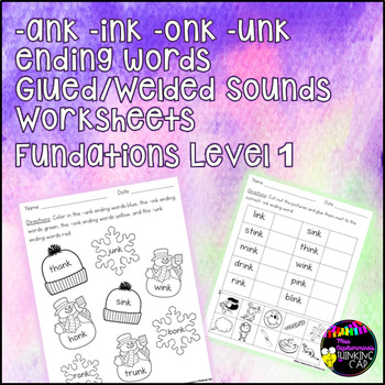 5 Ank Ink Onk Unk Phonics Worksheets