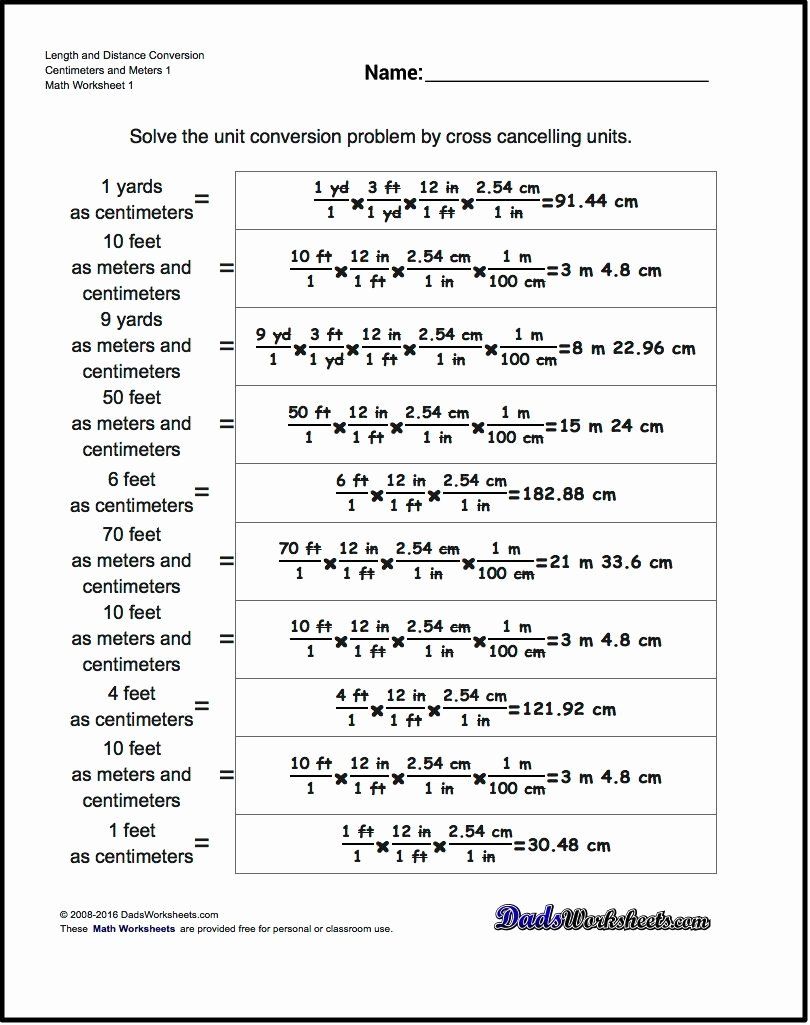 Answer Key Metric Conversion Worksheet With Answers Chemistry