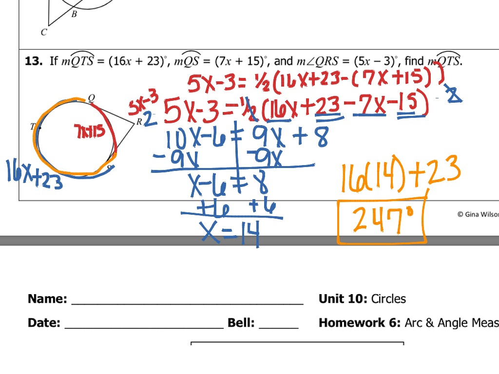 Arcs Angles Algebra Worksheet Answers Simplified