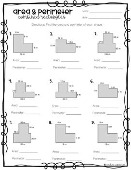 Rectangle Area and Perimeter Worksheet for Math Practice