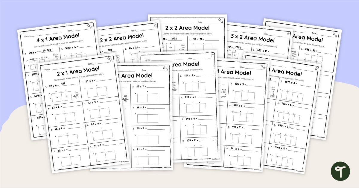 Area Model Multiplication Worksheet for Easy Learning