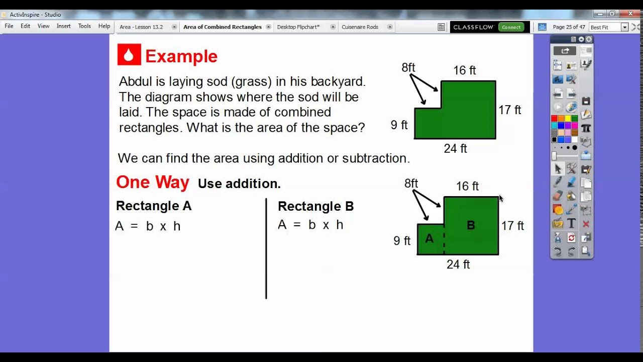 Area Of Combined Rectangles Worksheet