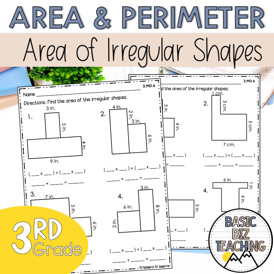 Area of Irregular Shapes Worksheet Solutions