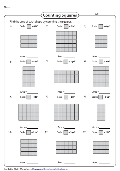 Rectangle Area Worksheet for Math Mastery