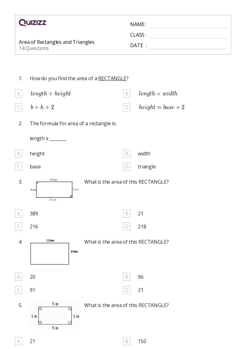 Area Of Rectangles Worksheets K5 Learning