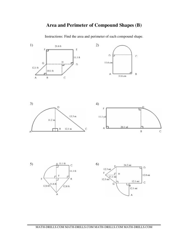 Area Of Shapes Worksheet Pdf