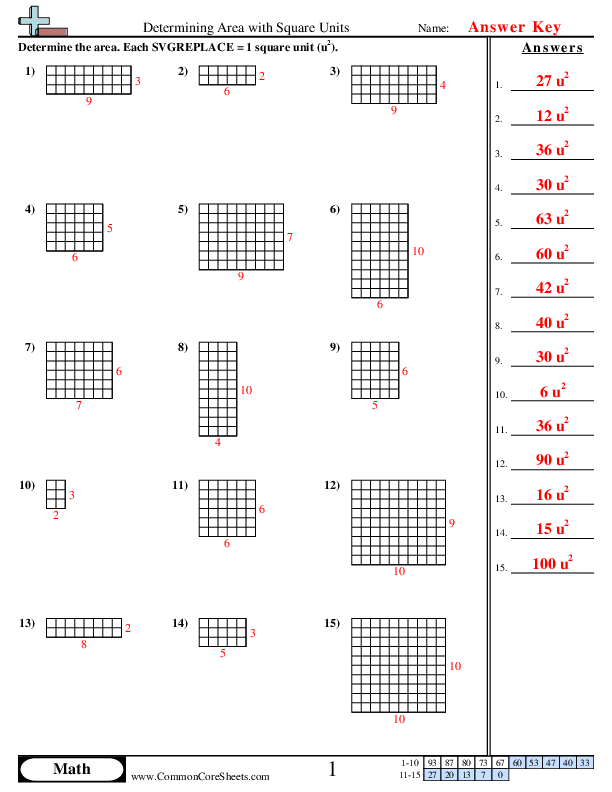 Area Of Square Worksheet