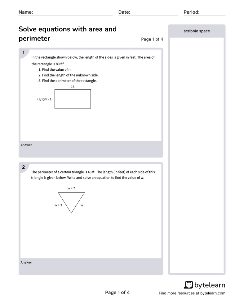 7 Area and Perimeter Worksheets to Try Today