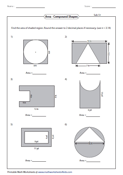 Area Worksheets