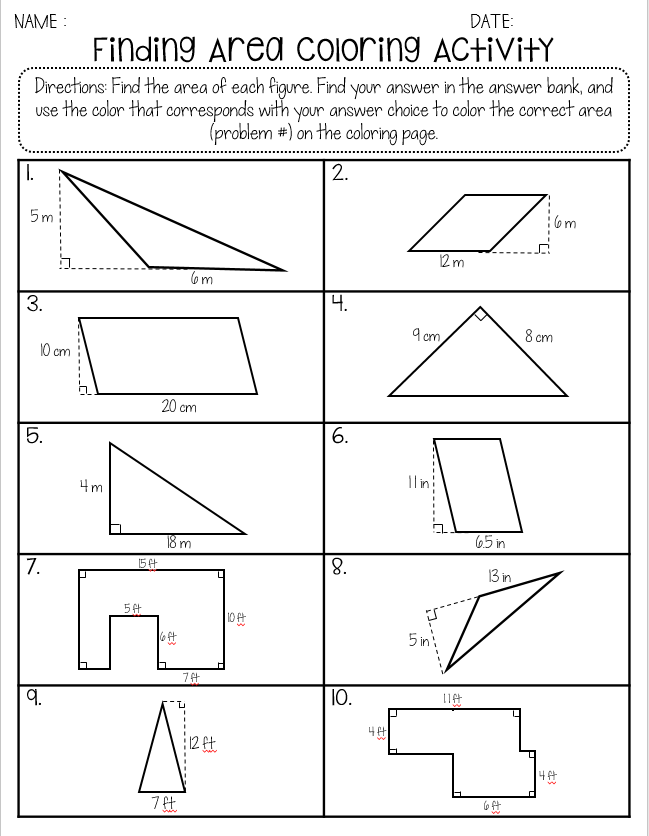 Areas Of Parallelograms