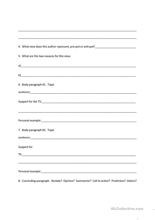 Argumentative Writing Worksheets for Effective Critical Thinking