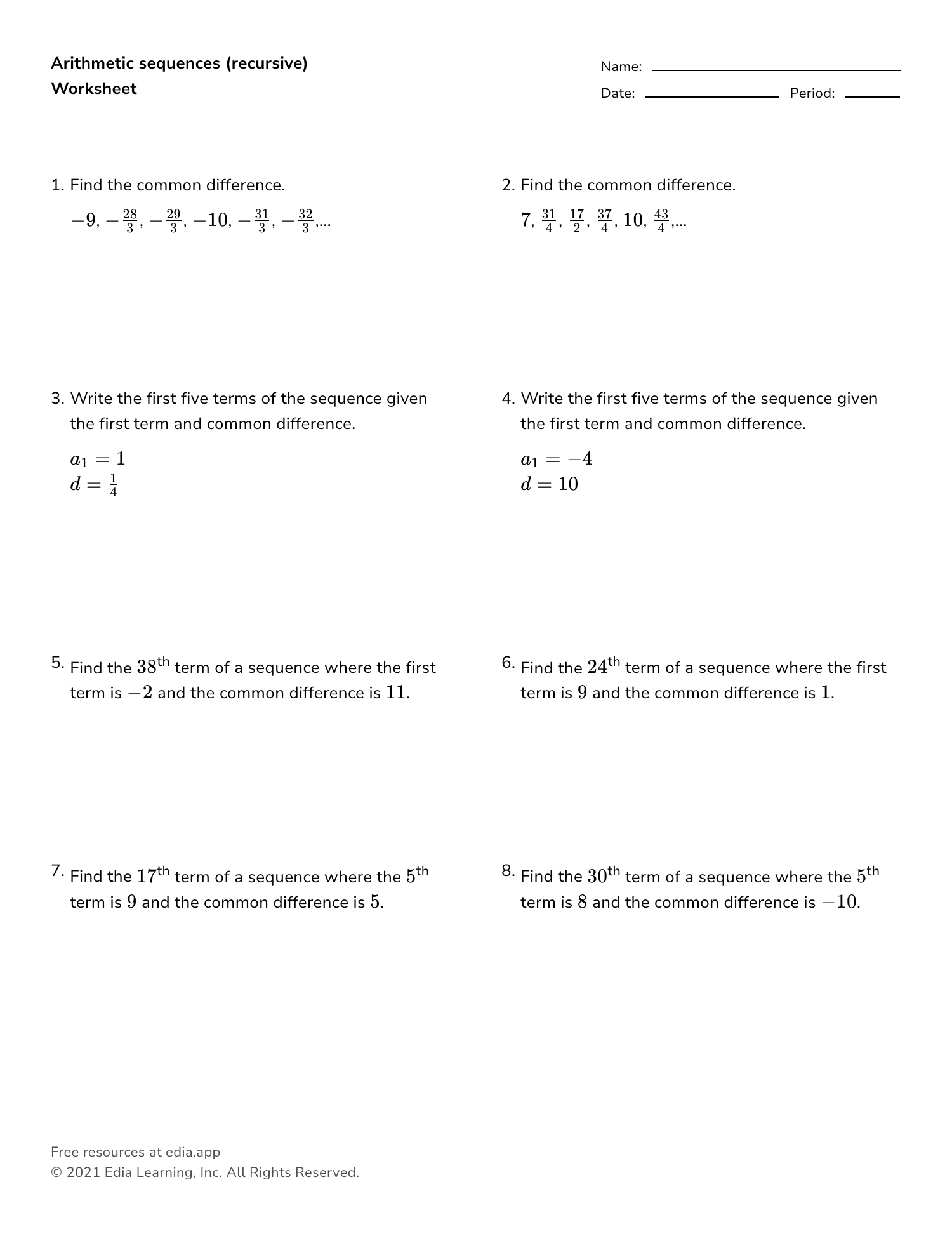 5 Ways to Master Arithmetic Sequence Worksheet