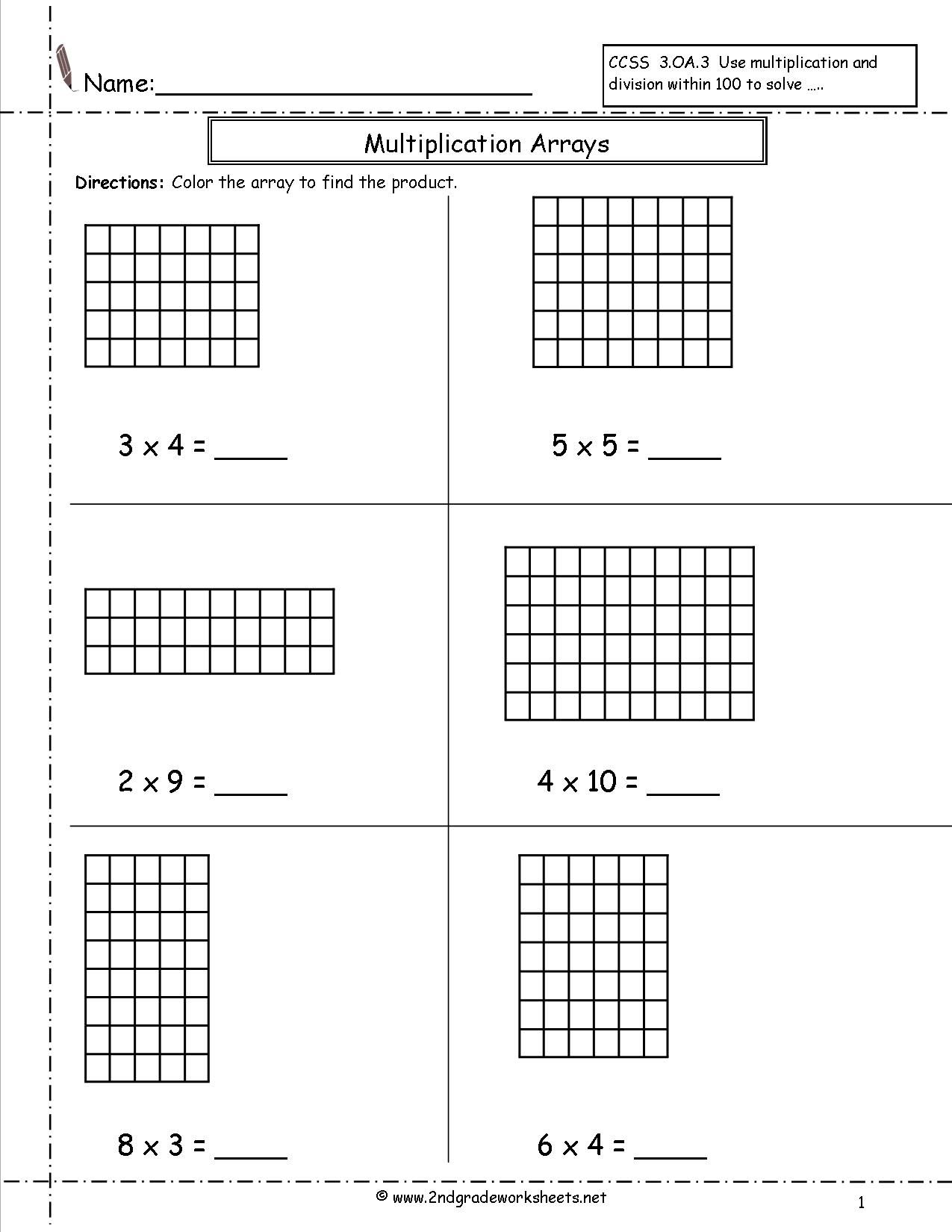 3rd Grade Array Worksheets for Math Mastery