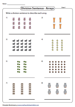 5 Ways to Master Division with Arrays Worksheets