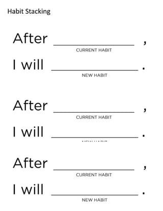 Atomic Habits Worksheet Template