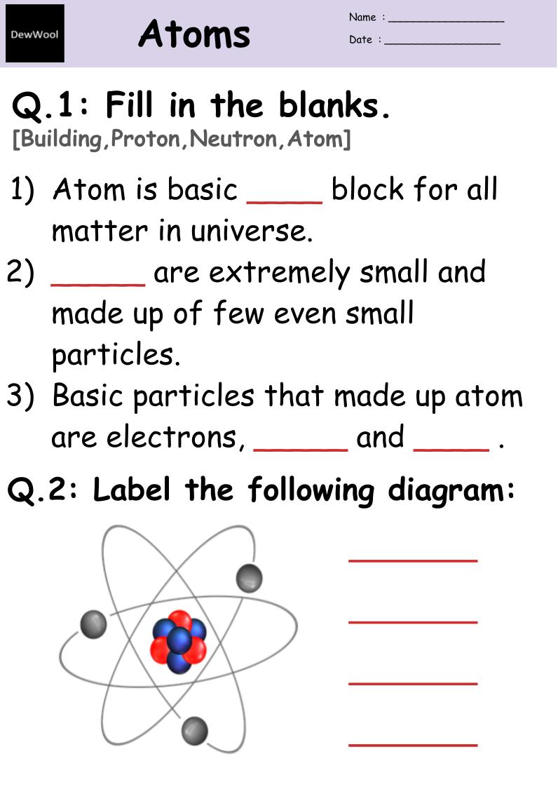 Atomic Structure Worksheet Dewwool